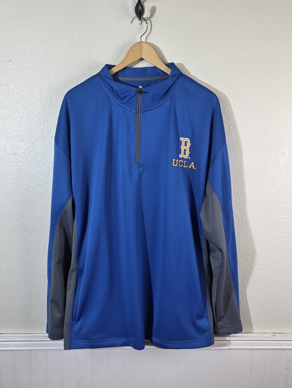 UCLA Bruins 1/4 Zip Pullover Jacket Mens 2XL Blue Knights Apparel Performance